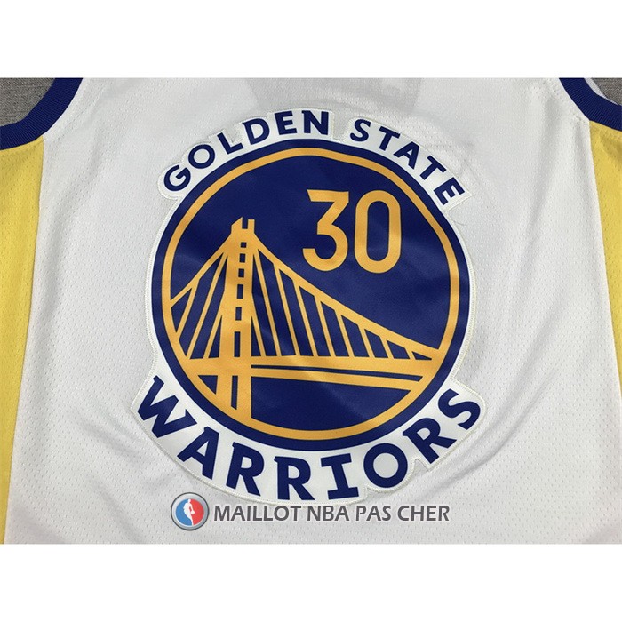 Maillot Golden State Warriors Stephen Curry NO 30 Association 2022-23 Blanc
